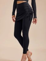 Kadın Yoga Zarif Tayt Ve Atlet Yüksek Bel Spor Slim-Fit Pilates Koşu Spor Tayt Ve Atlet W2010 - Görsel 13