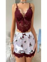 Dantelli 2’li Şortlu Pijama Takımı – Rahat & Şık Home Wear W2004 - Görsel 5